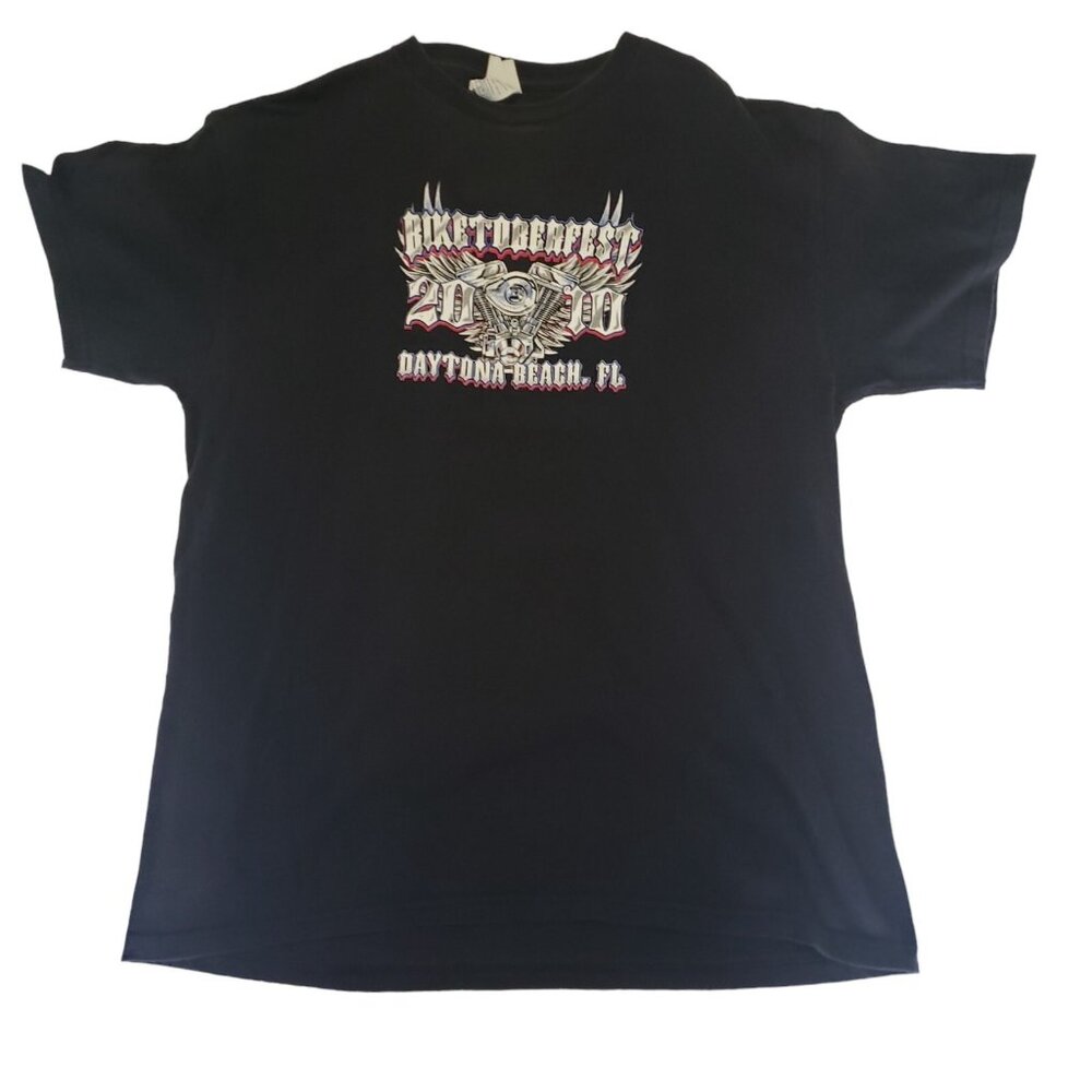 Biketoberfest Daytona Beach 18th Annual 2010 Womens Medium Black T-Shirt Eagle - Picture 2 of 13